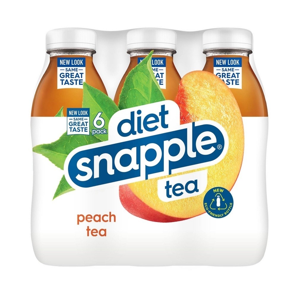 slide 1 of 10, Diet Snapple Peach Tea, 6 ct; 16 fl oz