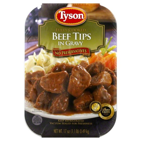 slide 1 of 1, Tyson Braised Beef In Gravy, 17 oz