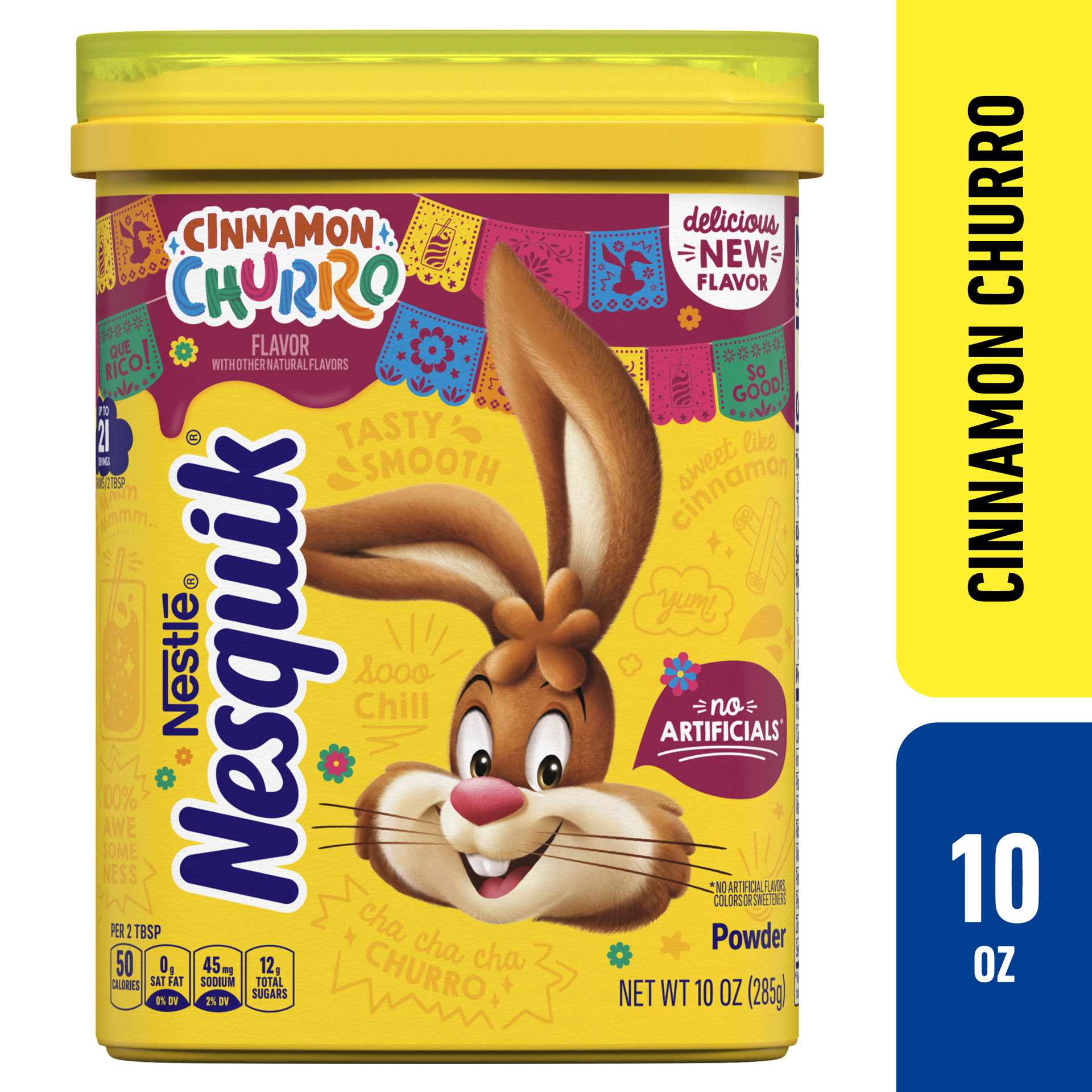 slide 1 of 3, NESQUIK Powder Churro 10oz Canister, 10 oz