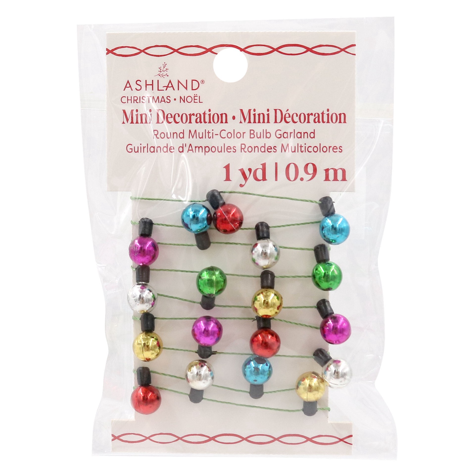 slide 4 of 4, Mini Round Multicolor Bulb Garland Decoration By Ashland, 1 yd