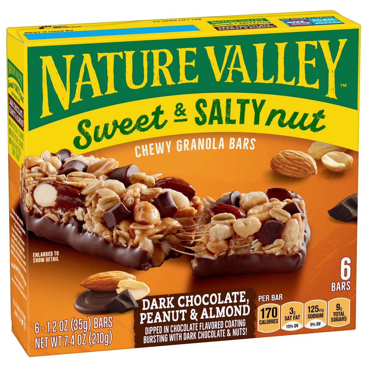 slide 6 of 9, Nature Valley Sweet and Salty Nut Bars, Dark Chocolate Peanut Almond, 6 ct, 6 ct