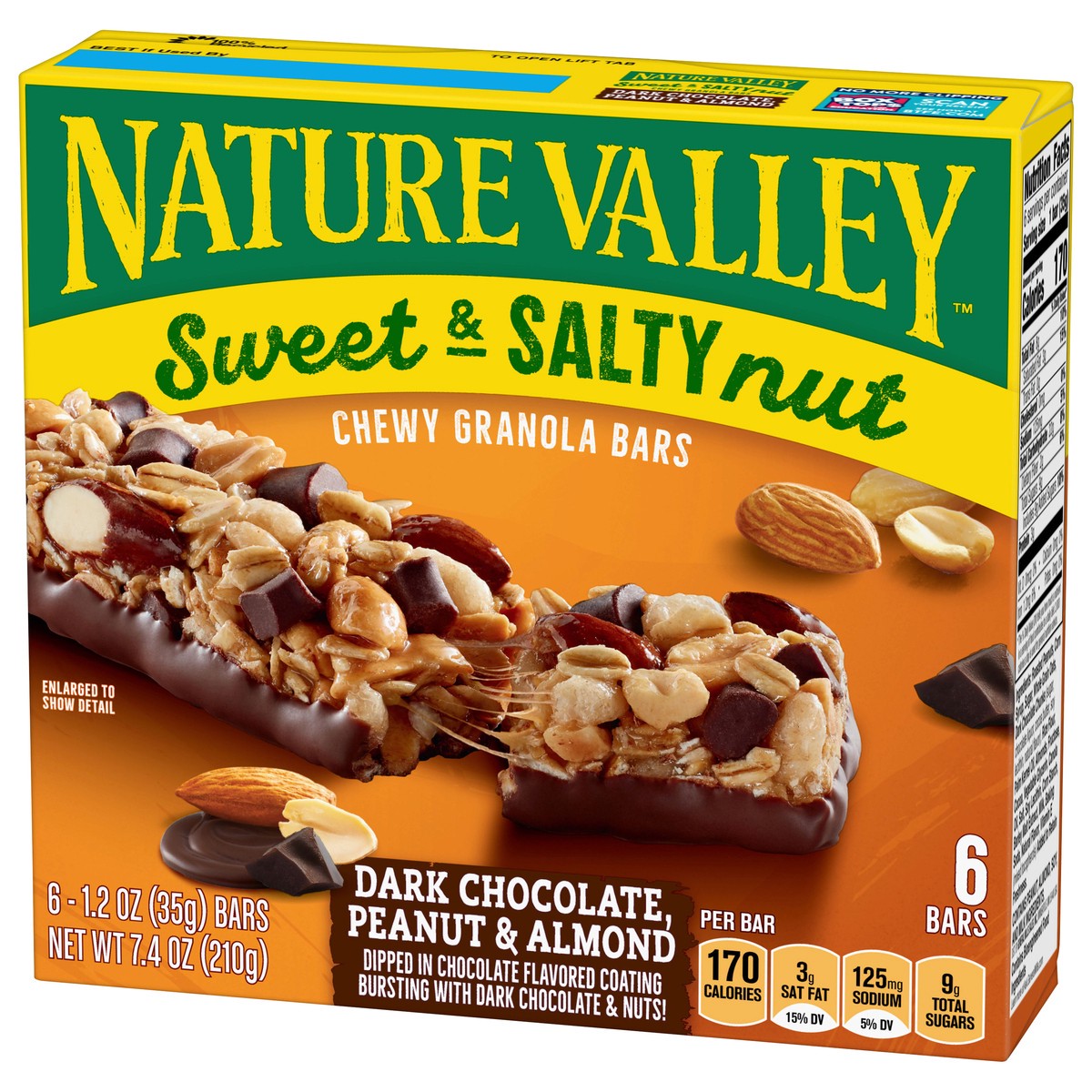 slide 7 of 9, Nature Valley Sweet and Salty Nut Bars, Dark Chocolate Peanut Almond, 6 ct, 6 ct