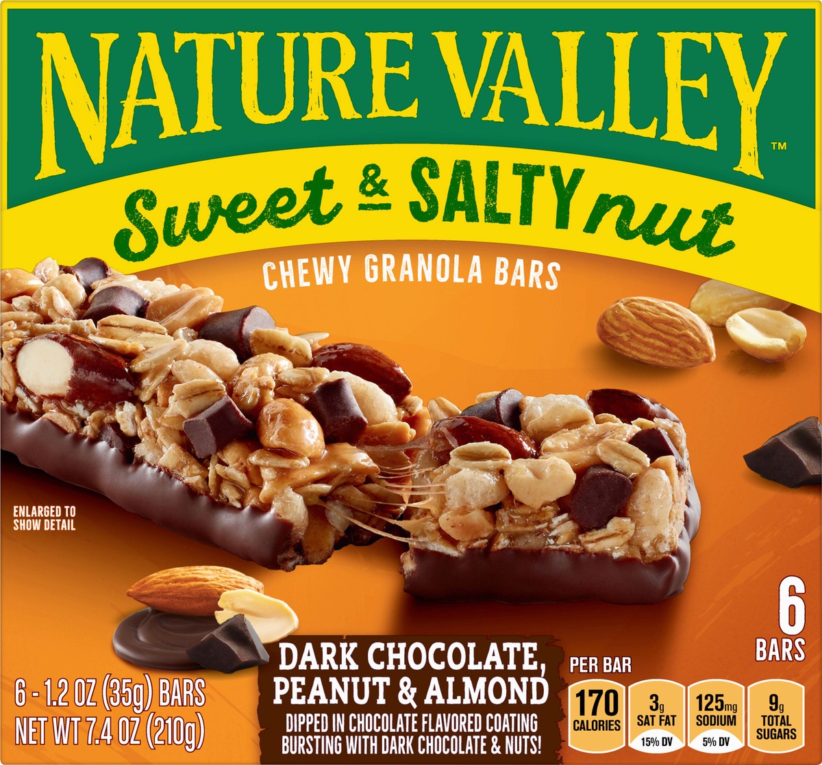 slide 3 of 9, Nature Valley Sweet and Salty Nut Bars, Dark Chocolate Peanut Almond, 6 ct, 6 ct