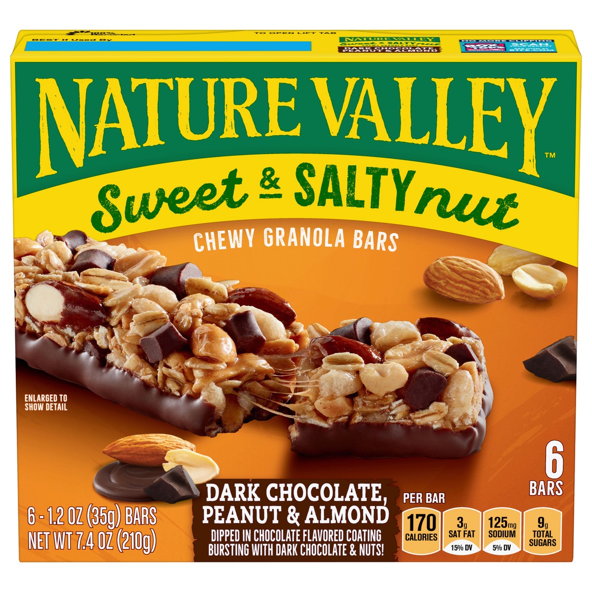 Nature Valley Sweet & Salty Dark Chocolate-Peanut & Almond Granola Bars -  7.4oz/6ct, 1 6 ct; 7.4 oz