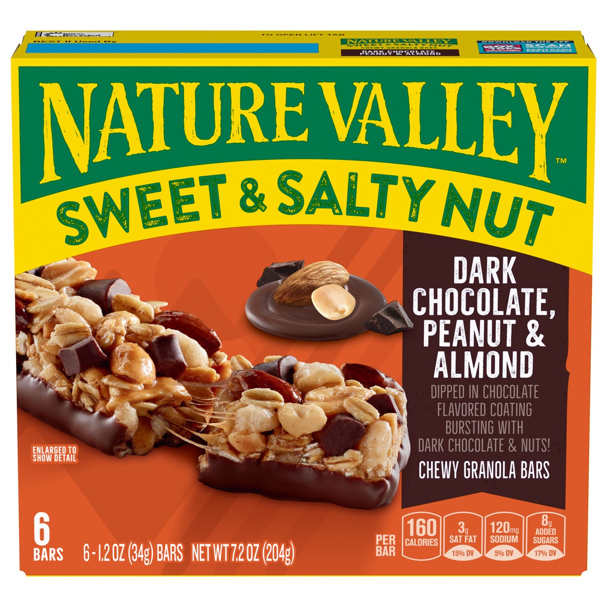 slide 1 of 9, Nature Valley Sweet and Salty Nut Bars, Dark Chocolate Peanut Almond, 6 Bars- 6 ct, 6 ct