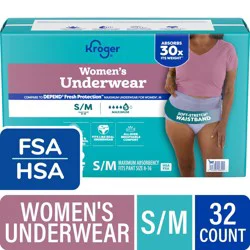 Kroger Adult Incontinence Underwear for Women, Maximum Absorbency, Small/Medium, 32 count