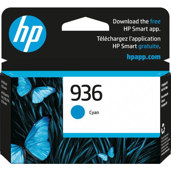 slide 1 of 9, Hp 936 Cyan Original Ink Cartridge, 4S6U9Ln, 1 ct