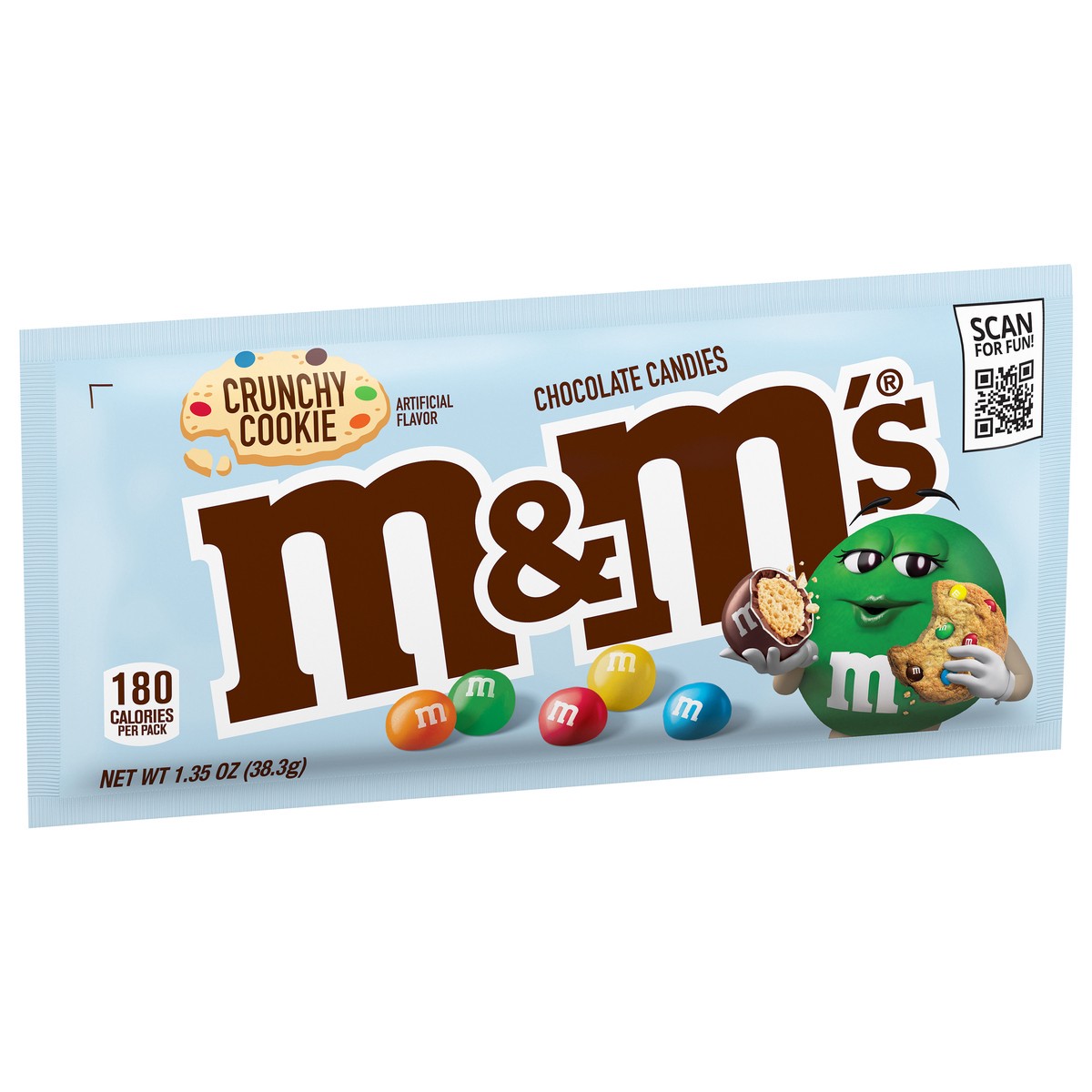 slide 4 of 7, M&M's New Crunchy Cookie Milk Chocolate Single Size Candy, 1.35 oz Pack, 1.35 oz
