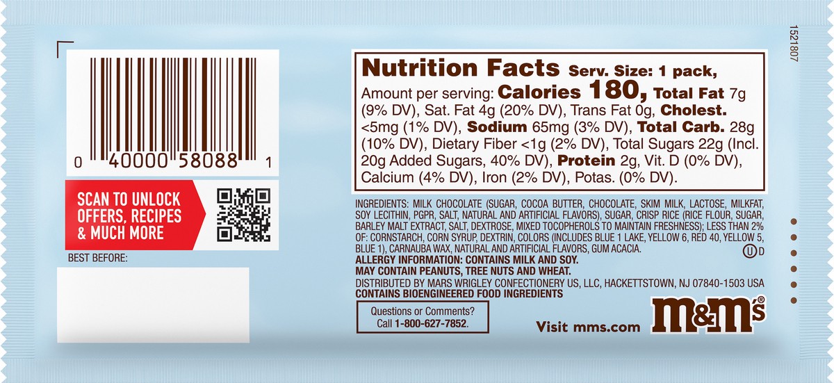 slide 2 of 7, M&M's New Crunchy Cookie Milk Chocolate Single Size Candy, 1.35 oz Pack, 1.35 oz