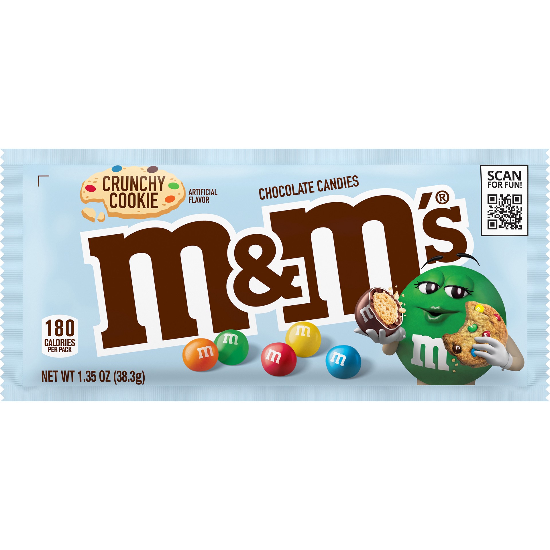 slide 1 of 7, M&M's New Crunchy Cookie Milk Chocolate Single Size Candy, 1.35 oz Pack, 1.35 oz