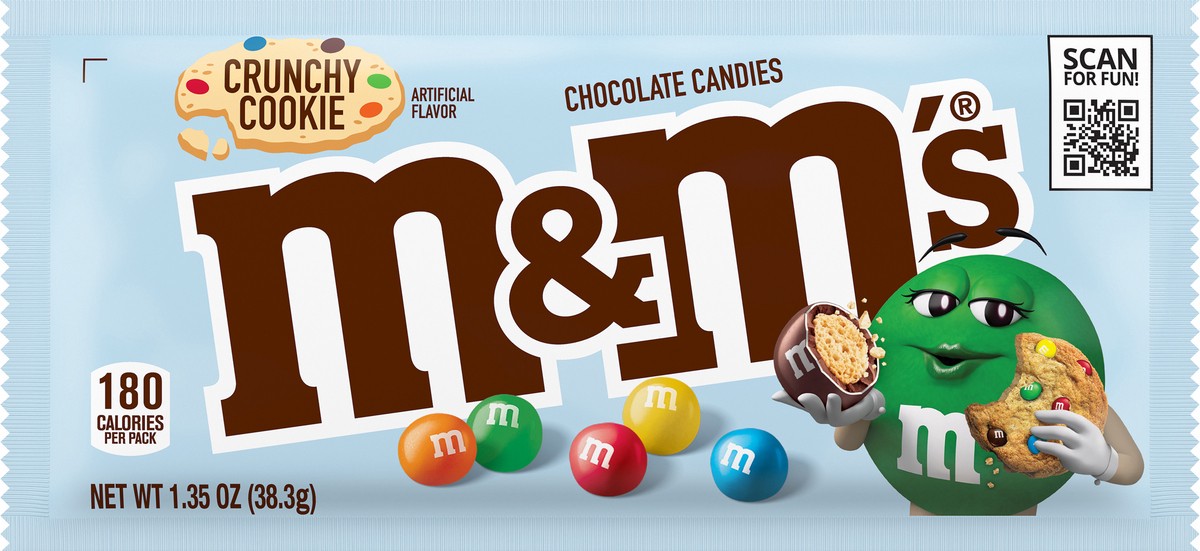 slide 7 of 7, M&M's New Crunchy Cookie Milk Chocolate Single Size Candy, 1.35 oz Pack, 1.35 oz