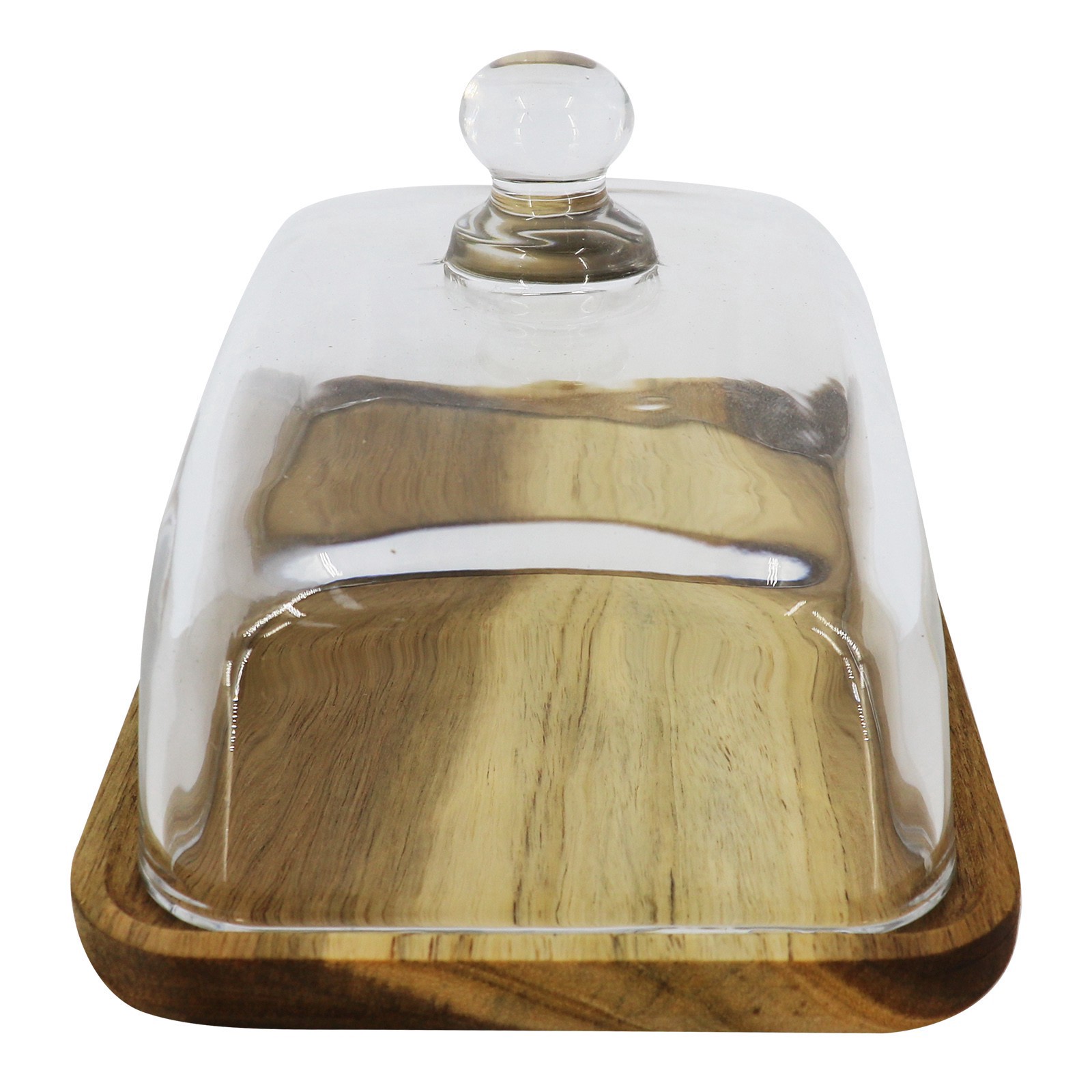 slide 2 of 5, 7" X 4.75" Wood Plate With Dome By Ashland, 7 in x 4.75 in