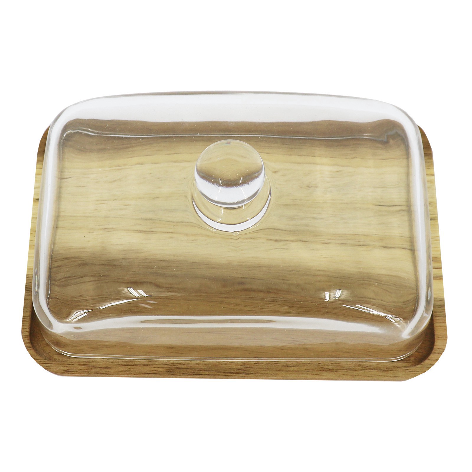 slide 4 of 5, 7" X 4.75" Wood Plate With Dome By Ashland, 7 in x 4.75 in