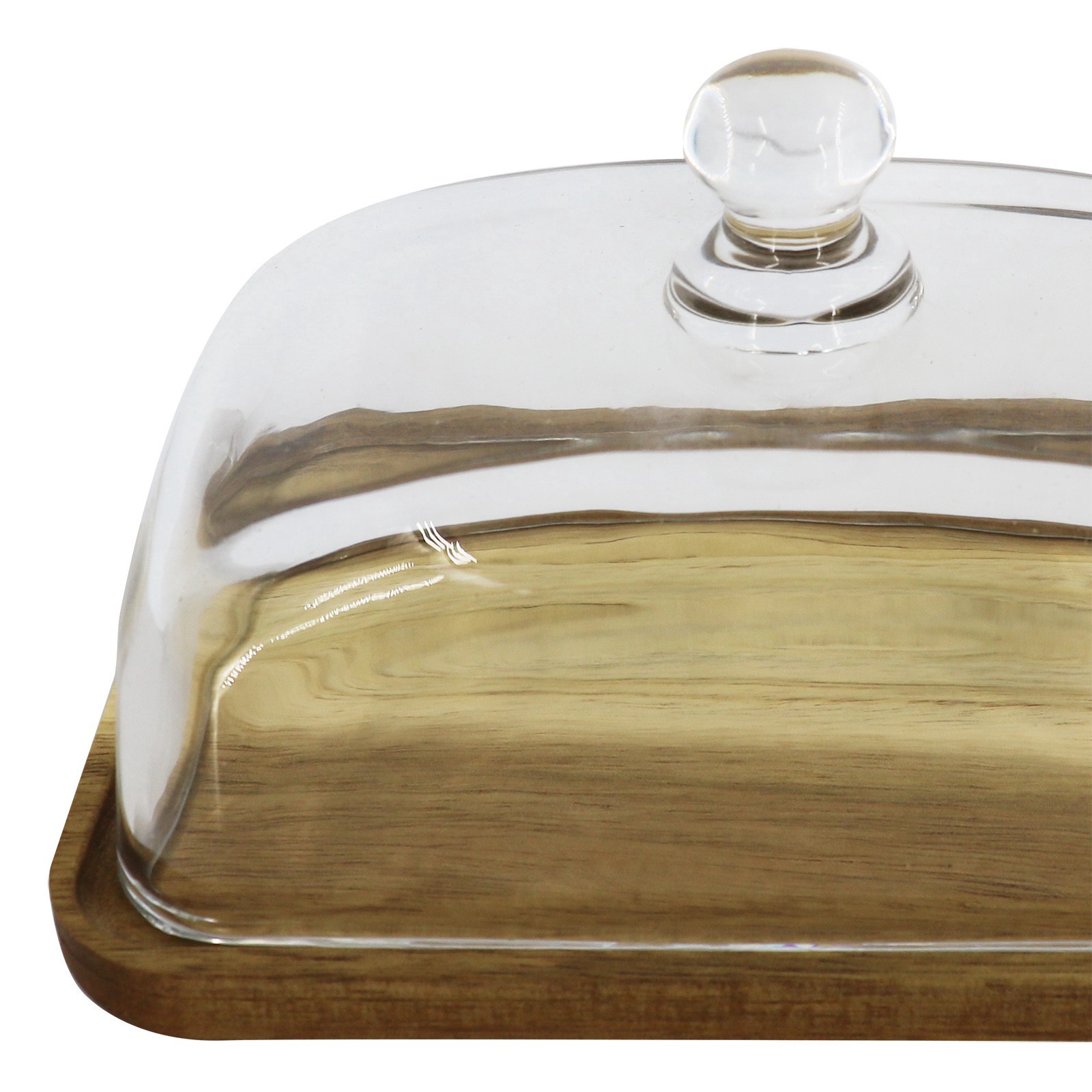 slide 5 of 5, 7" X 4.75" Wood Plate With Dome By Ashland, 7 in x 4.75 in