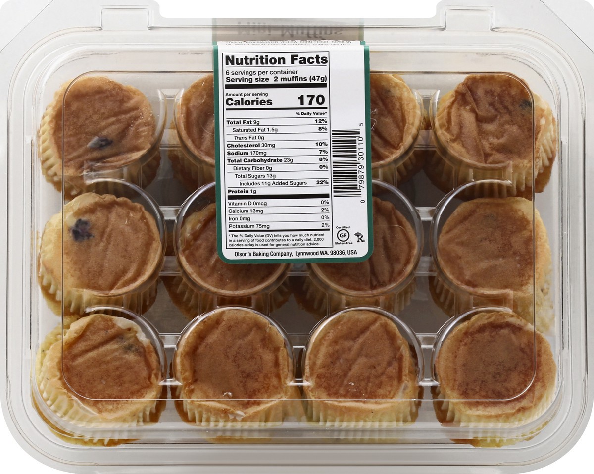 slide 4 of 9, Frannys Mini-Muffins, Gluten Free, Blueberry, 10 oz