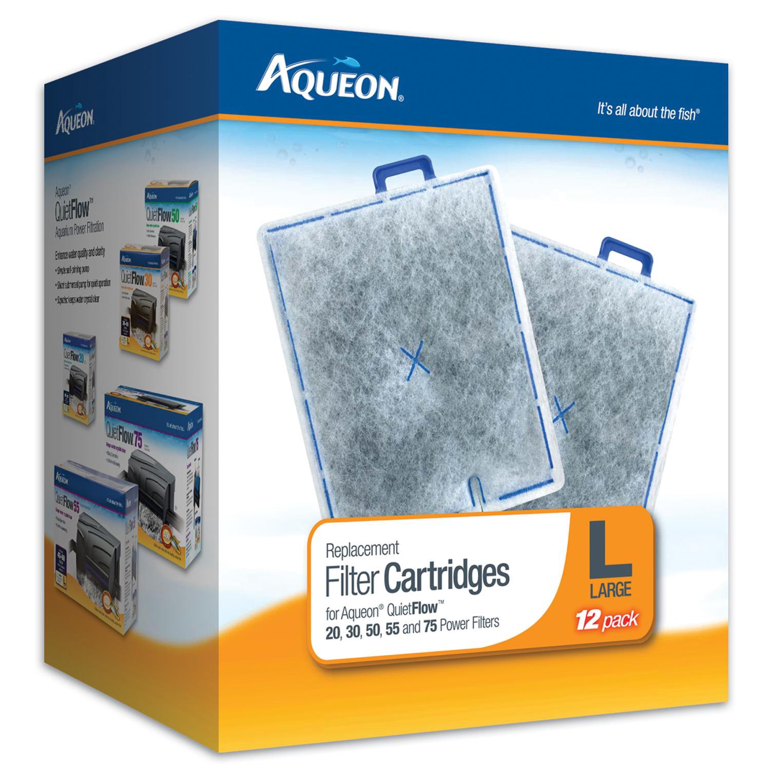 slide 1 of 9, Aqueon Replacement Filter Cartridges Large - 12 pack, 1 ct