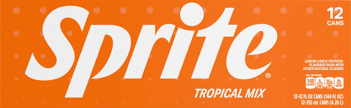 slide 7 of 15, Sprite Tropical Mix Fridge Pack Cans, 12 fl oz, 12 Pack, 12 ct; 12 oz