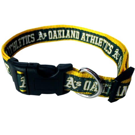 slide 1 of 1, Pets First Oakland Athletics MLB Dog Collar, MED