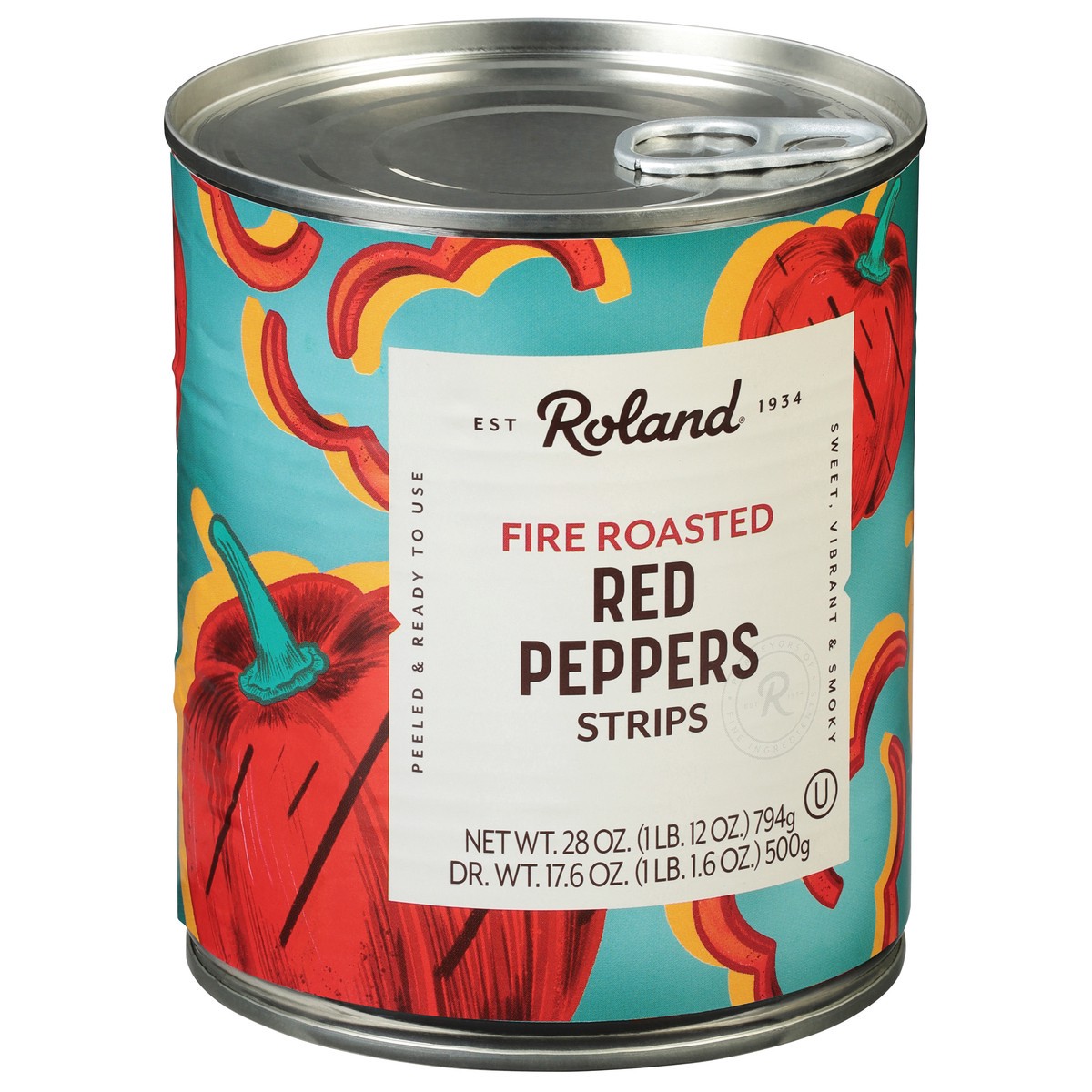 slide 7 of 9, Roland Fire Roasted Strips Red Peppers 28 oz, 28 oz