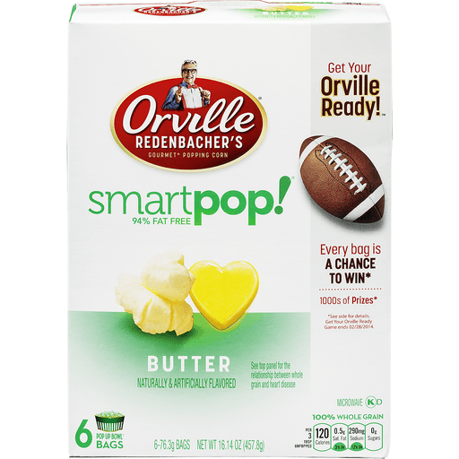 slide 3 of 18, Orville Redenbacher's Smart Pop! Gourmet Popping Corn Butter Classic Bag, 6 ct