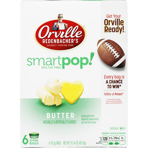 slide 7 of 18, Orville Redenbacher's Smart Pop! Gourmet Popping Corn Butter Classic Bag, 6 ct