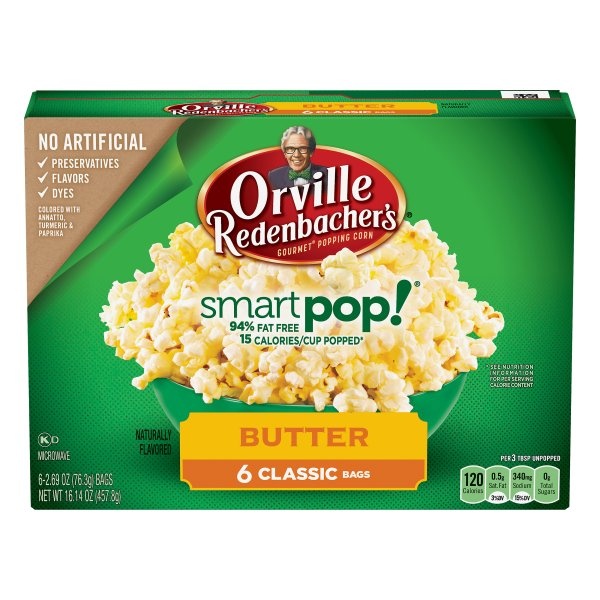 slide 1 of 18, Orville Redenbacher's Smart Pop! Gourmet Popping Corn Butter Classic Bag, 6 ct