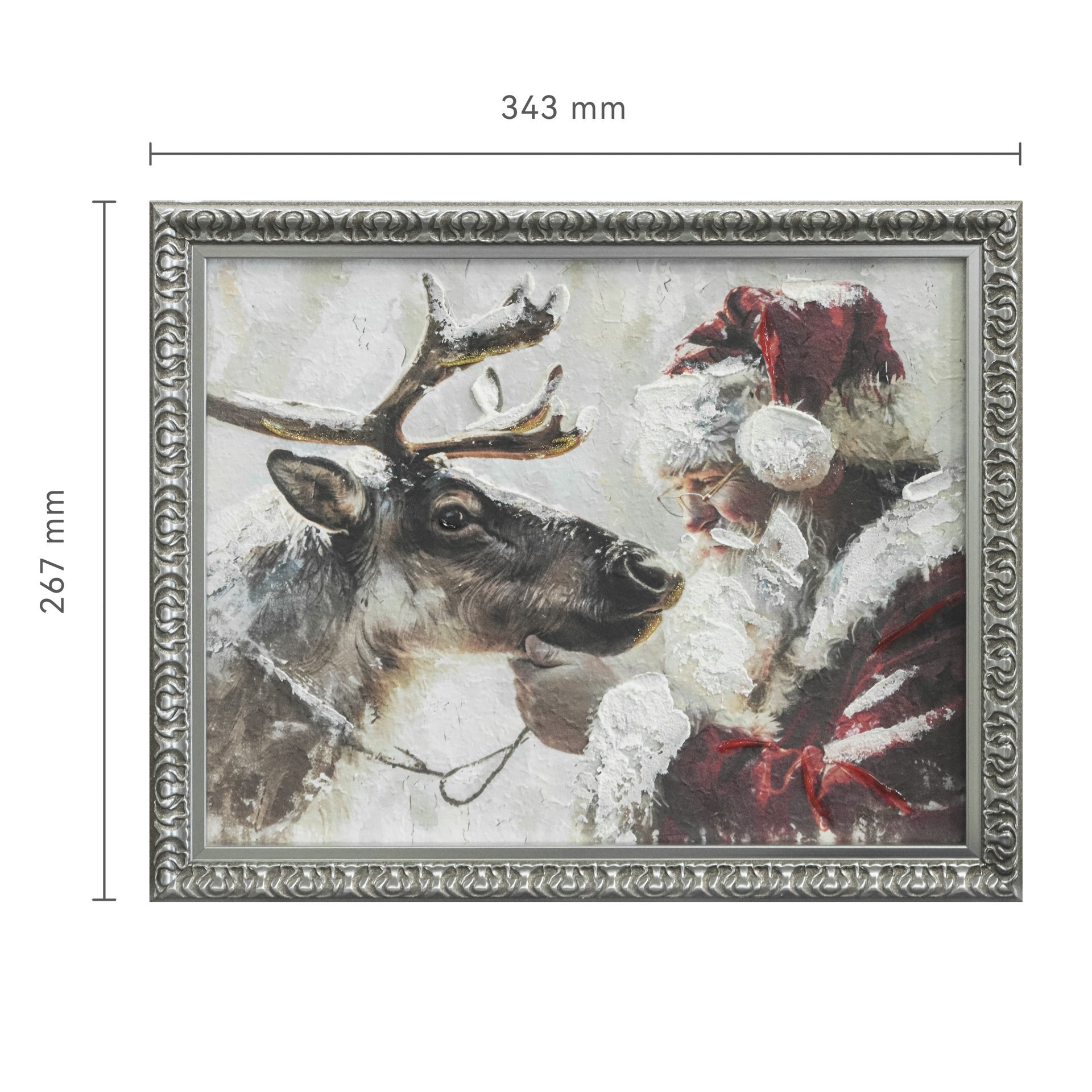 slide 6 of 7, 12" X 15" Santa With Reindeer Framed Canvas Wall Decor By Ashland, 12 in x 15 in
