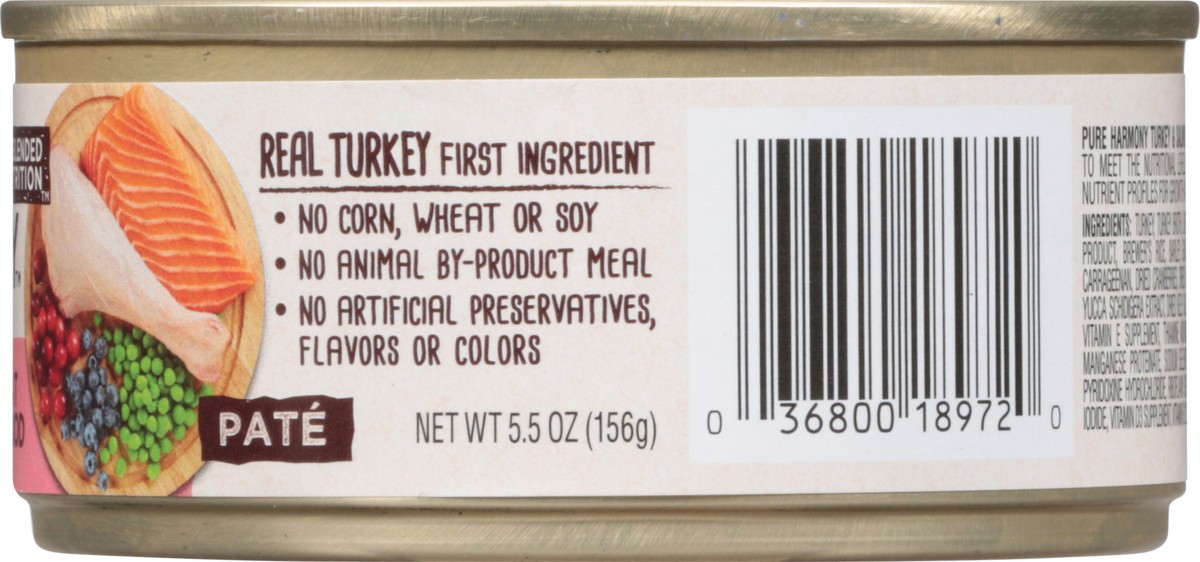 slide 13 of 15, Pure Harmony Turkey & Salmon Recipe Pate Cat Food 5.5 oz, 5.5 oz