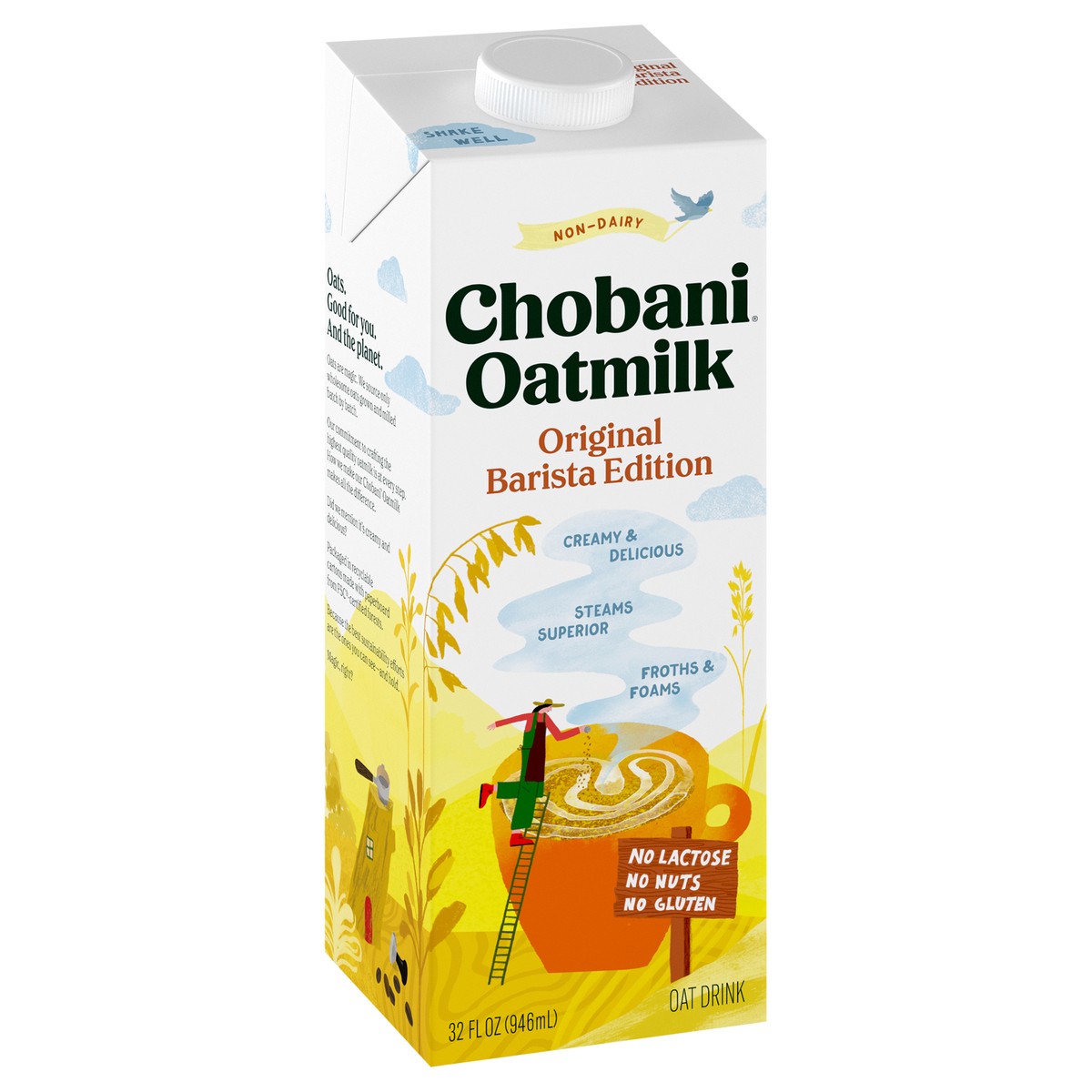 slide 4 of 9, Chobani Oat Milk Barista, 32 fl oz