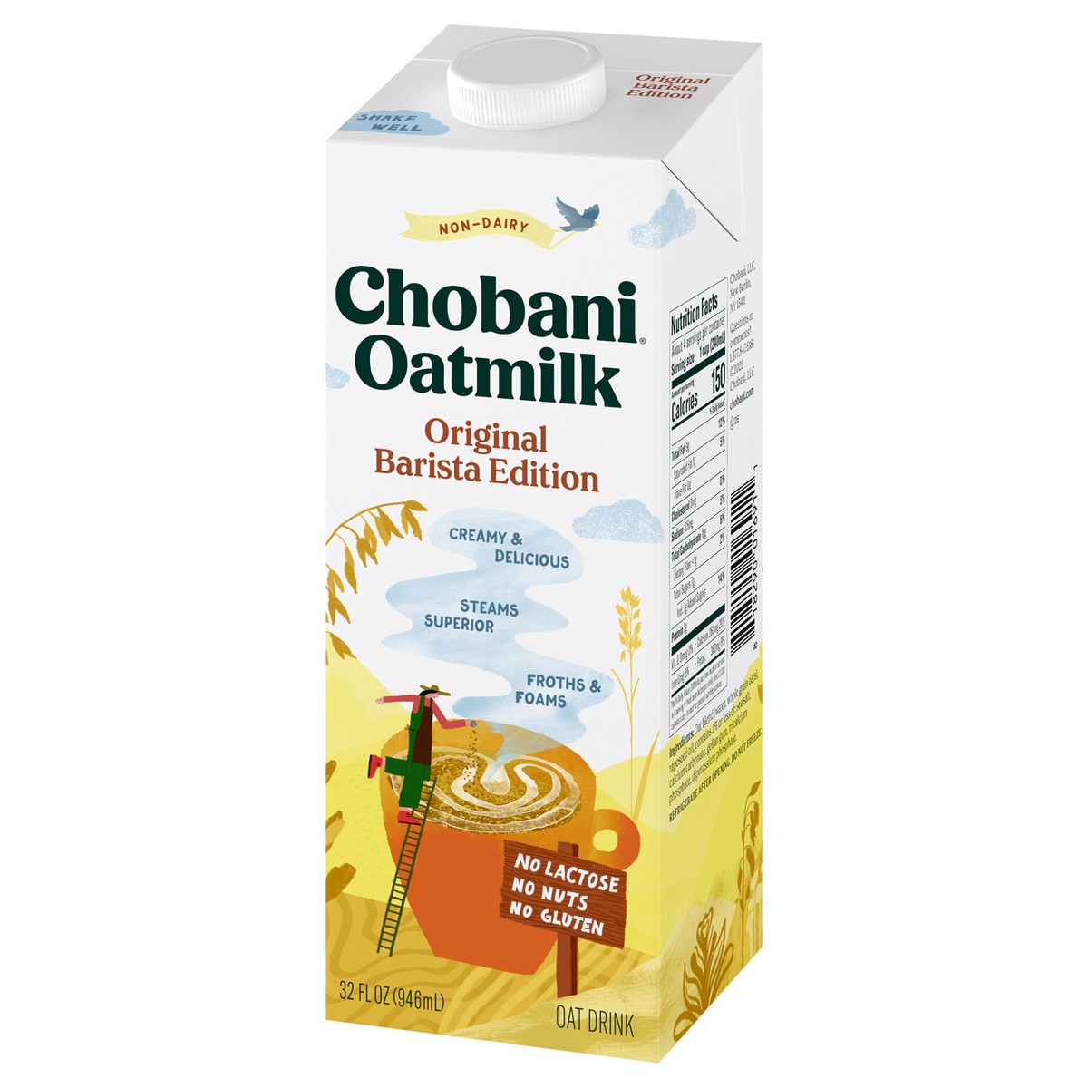 slide 2 of 9, Chobani Oat Milk Barista, 32 fl oz