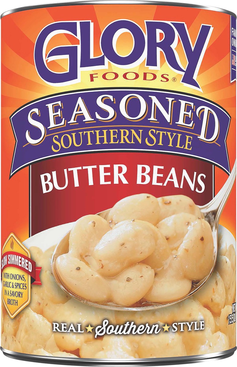 slide 3 of 5, Glory Foods Glory Seasoned Butter Beans, 14.5 oz