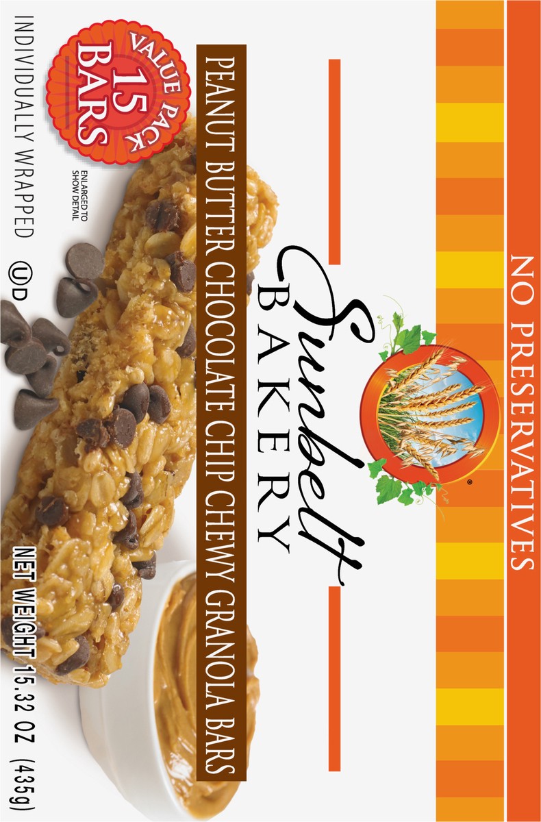 slide 3 of 11, Sunbelt Bakery Chewy Granola Bars, Sunbelt Bakery Value Pack Peanut Butter Chocolate Chip, 15 ct