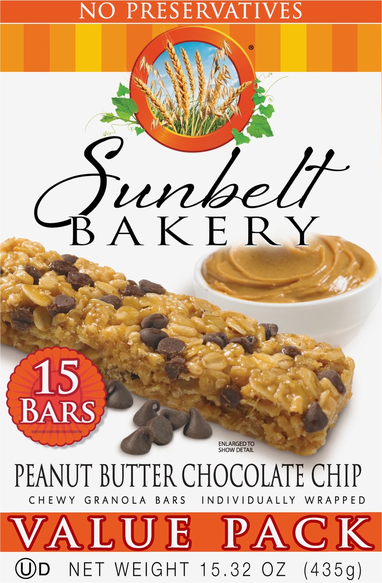 slide 6 of 11, Sunbelt Bakery Chewy Granola Bars, Sunbelt Bakery Value Pack Peanut Butter Chocolate Chip, 15 ct