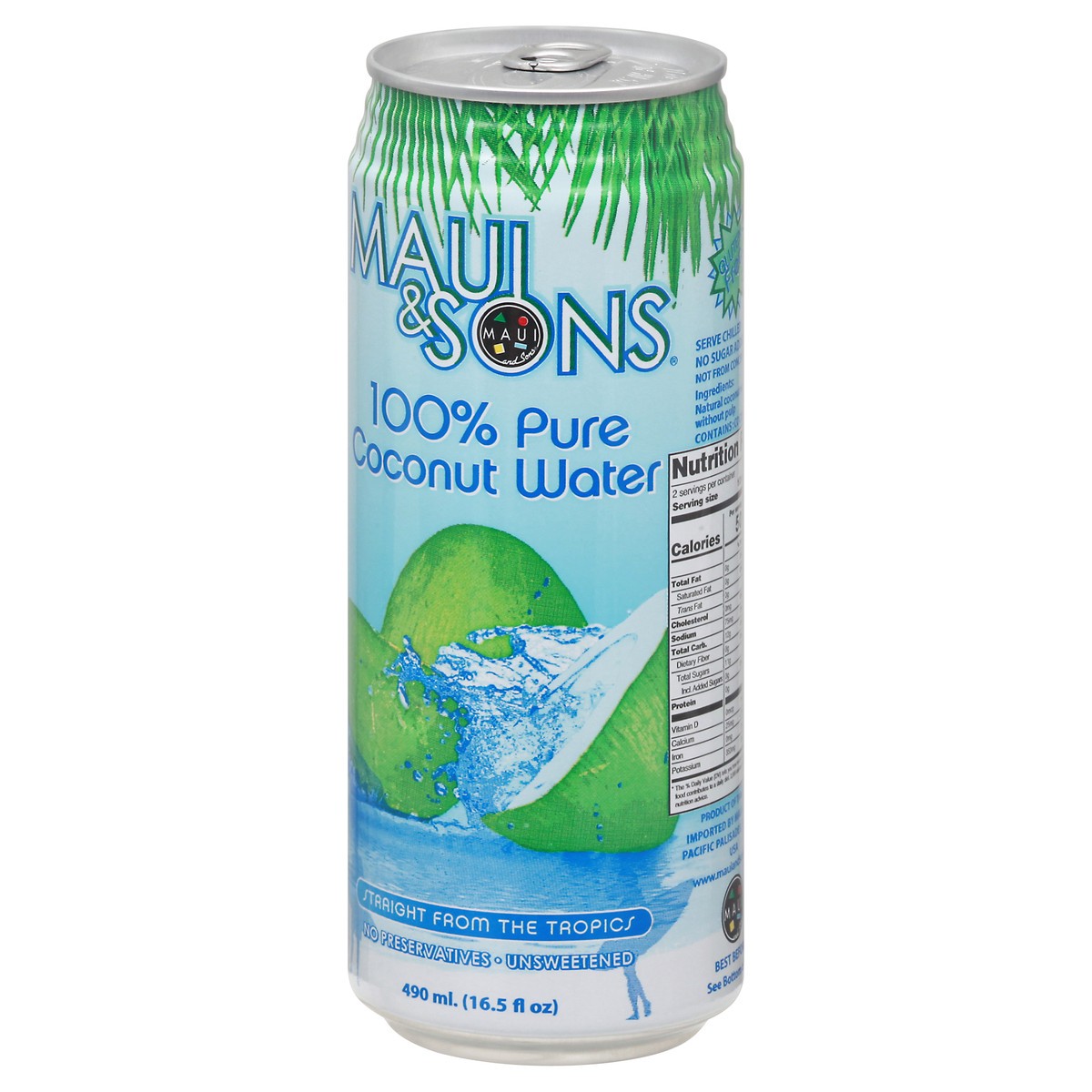 slide 6 of 9, Maui & Sons 100% Pure Coconut Water Isotonic Sports Drink - 16.5 oz, 16.5 oz