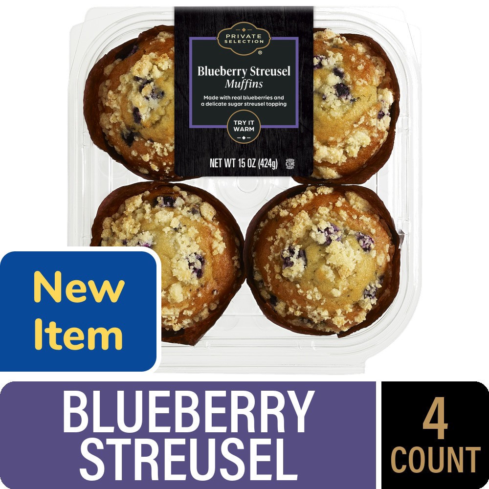 slide 1 of 2, Private Selection Blueberry Muffin, 15 oz