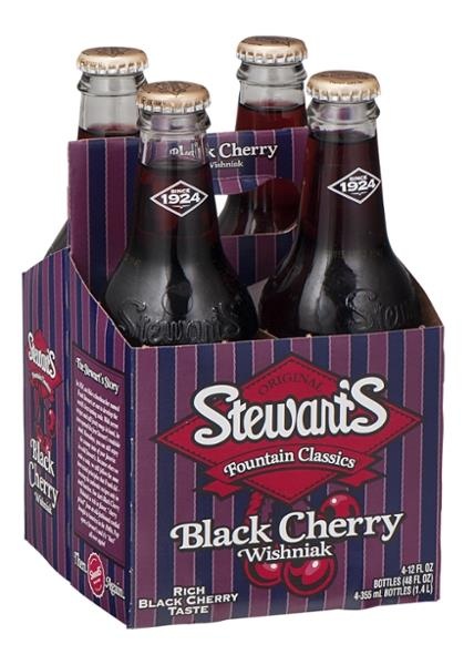 slide 1 of 1, Stewart's Original Fountain Classics Black Cherry Wishniak Soda, 4 ct; 12 oz