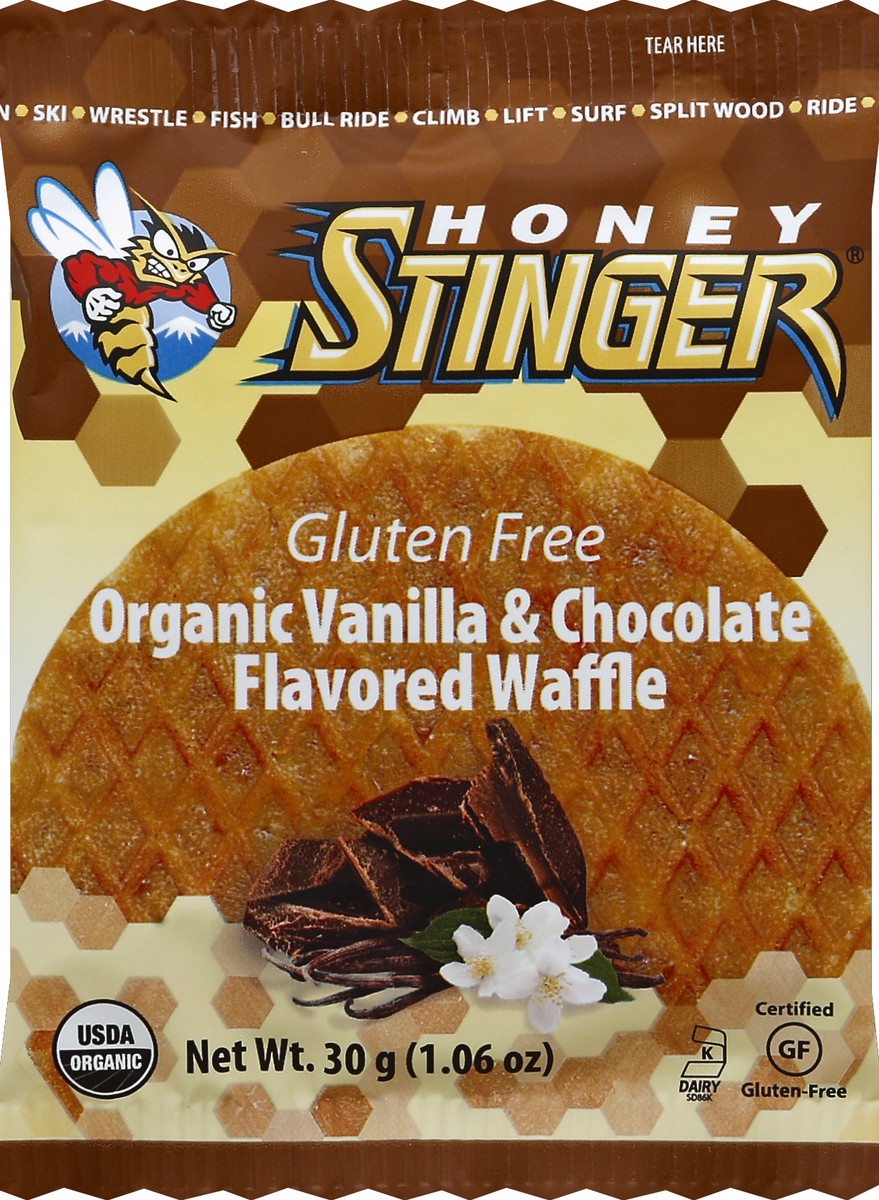 slide 5 of 5, Honey Stinger Gluten Free Organic Vanilla and Chocolate Waffle Nutrition Bars, 1.06 oz