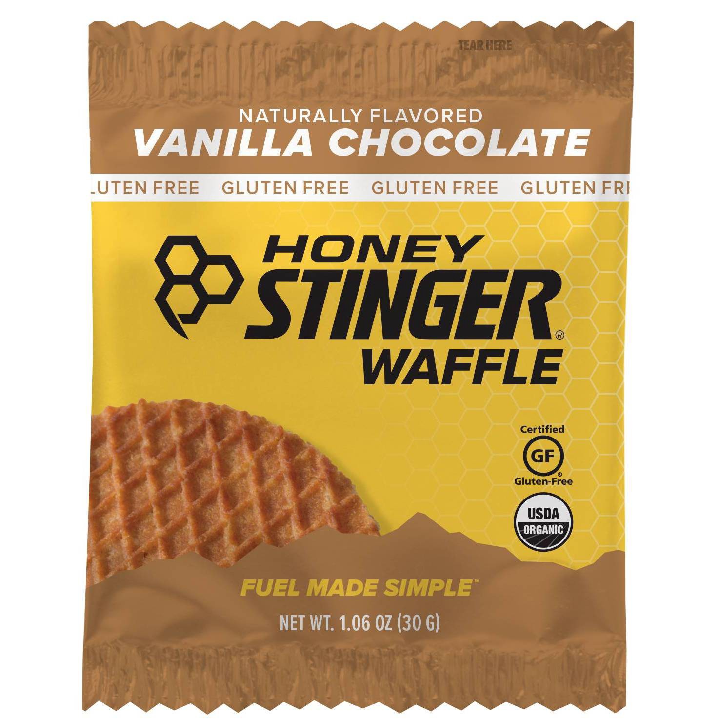 slide 1 of 5, Honey Stinger Gluten Free Organic Vanilla and Chocolate Waffle Nutrition Bars, 1.06 oz