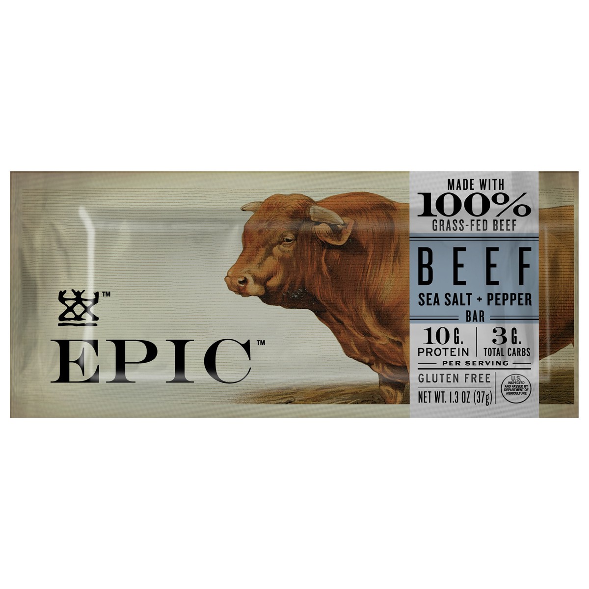 slide 1 of 1, Epic Beef Sea Salt & Pepper Bar, 1 ct