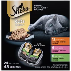Sheba Perfect Portions Cuts in Gravy Premium Cat Food Variety Pack 48 - 37.5 g Packs