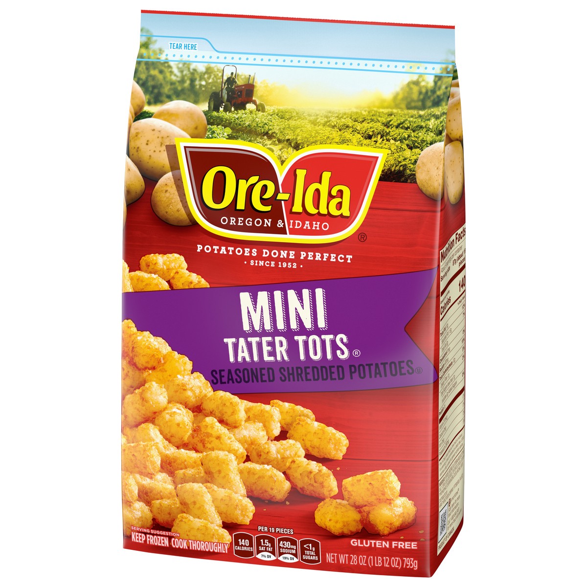 slide 5 of 9, Ore-Ida Mini Tater Tots Seasoned Shredded Frozen Potatoes, 28 oz Bag, 28 oz