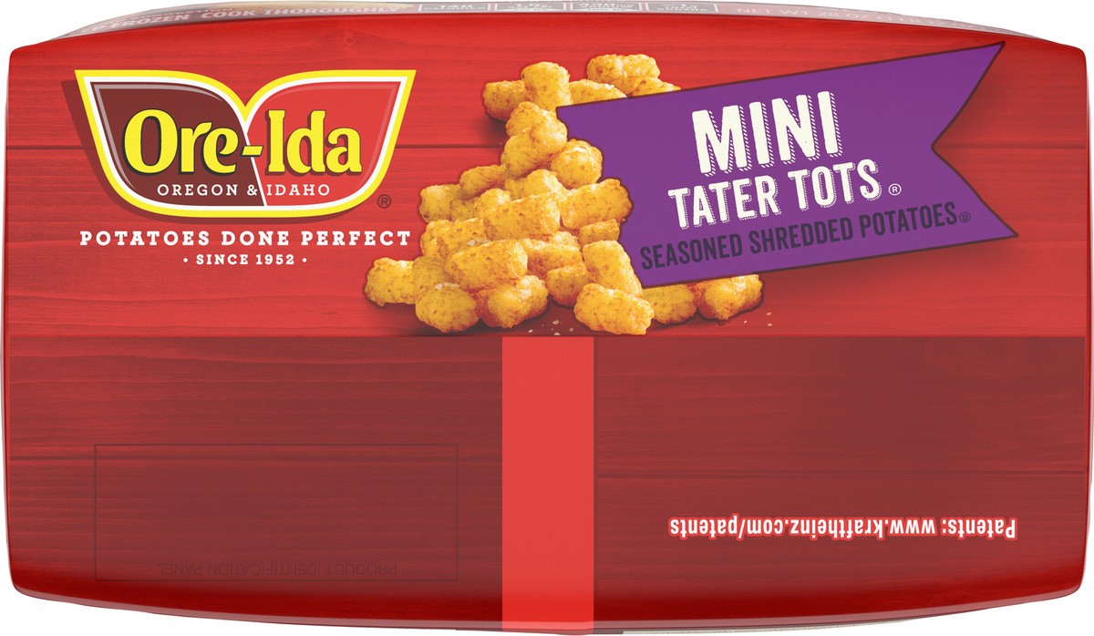 slide 8 of 9, Ore-Ida Mini Tater Tots Seasoned Shredded Frozen Potatoes, 28 oz Bag, 28 oz