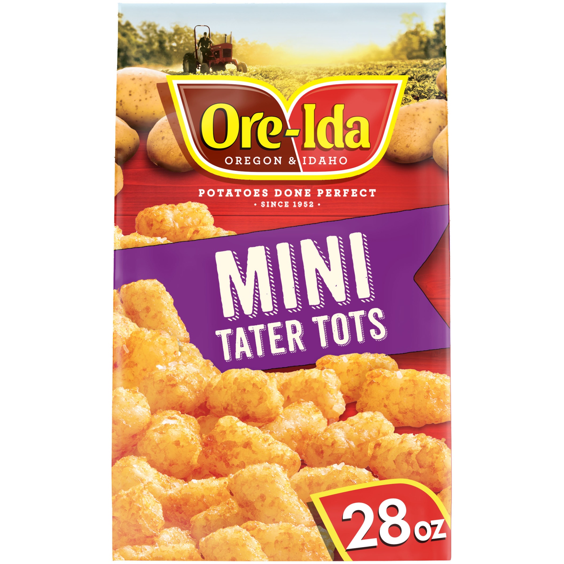 slide 1 of 2, Ore-Ida Mini Tater Tots Seasoned Shredded Frozen Potatoes, 28 oz