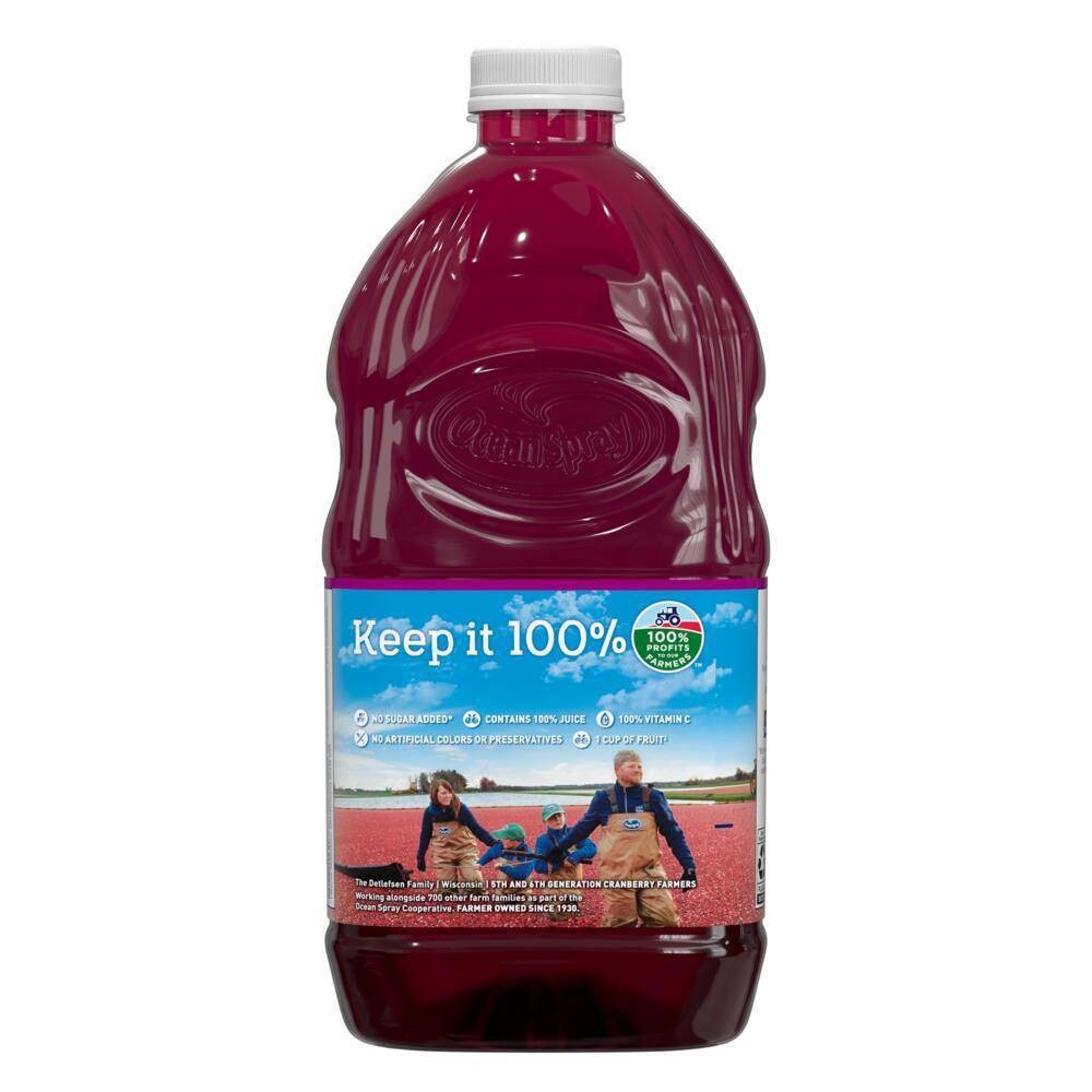 slide 3 of 4, Ocean Spray Cranberry Raspberry Flavor 100% Juice 64 oz, 64 oz