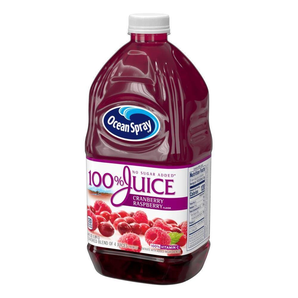slide 4 of 4, Ocean Spray Cranberry Raspberry Flavor 100% Juice 64 oz, 64 oz