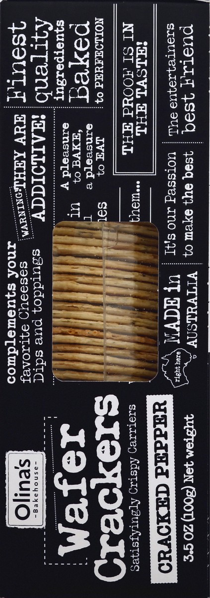 slide 8 of 13, Olina Bakehouse Cracked Pepper Wafer Crackers, 1 ct