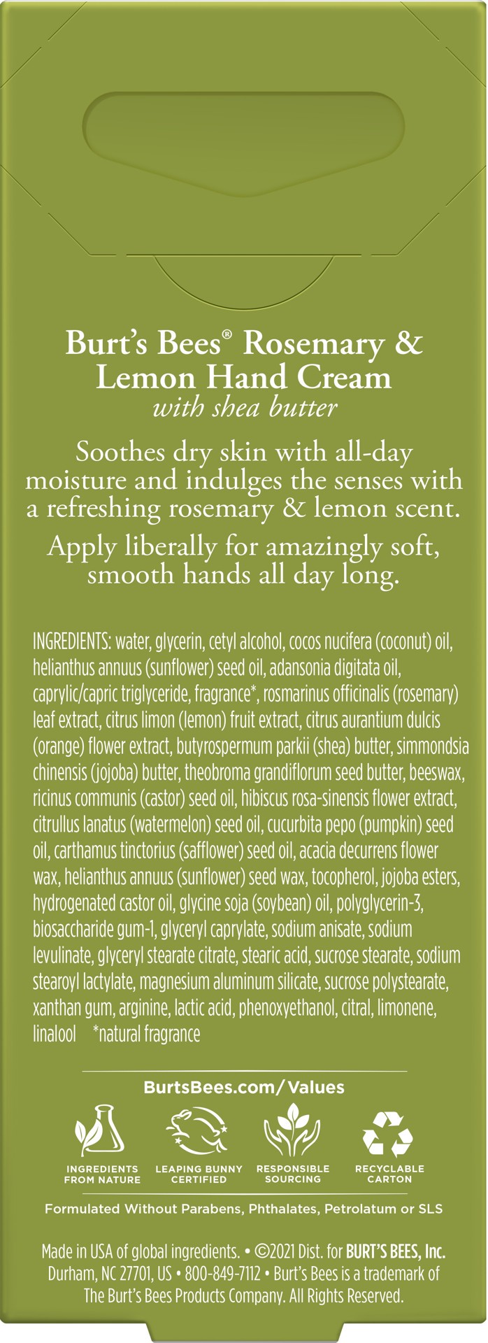 slide 2 of 5, Burt's Bees Rosemary /Lemon Hand Cream, 1 oz