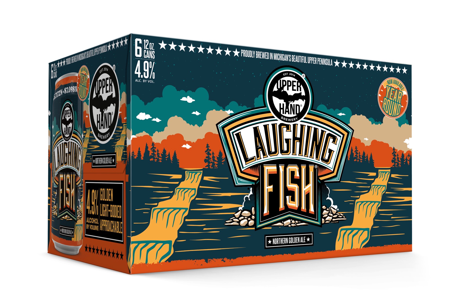 slide 3 of 4, Upper Hand Laughing Fish Golden Ale Beer, 6 Pack, 12 fl oz Cans, 6 ct