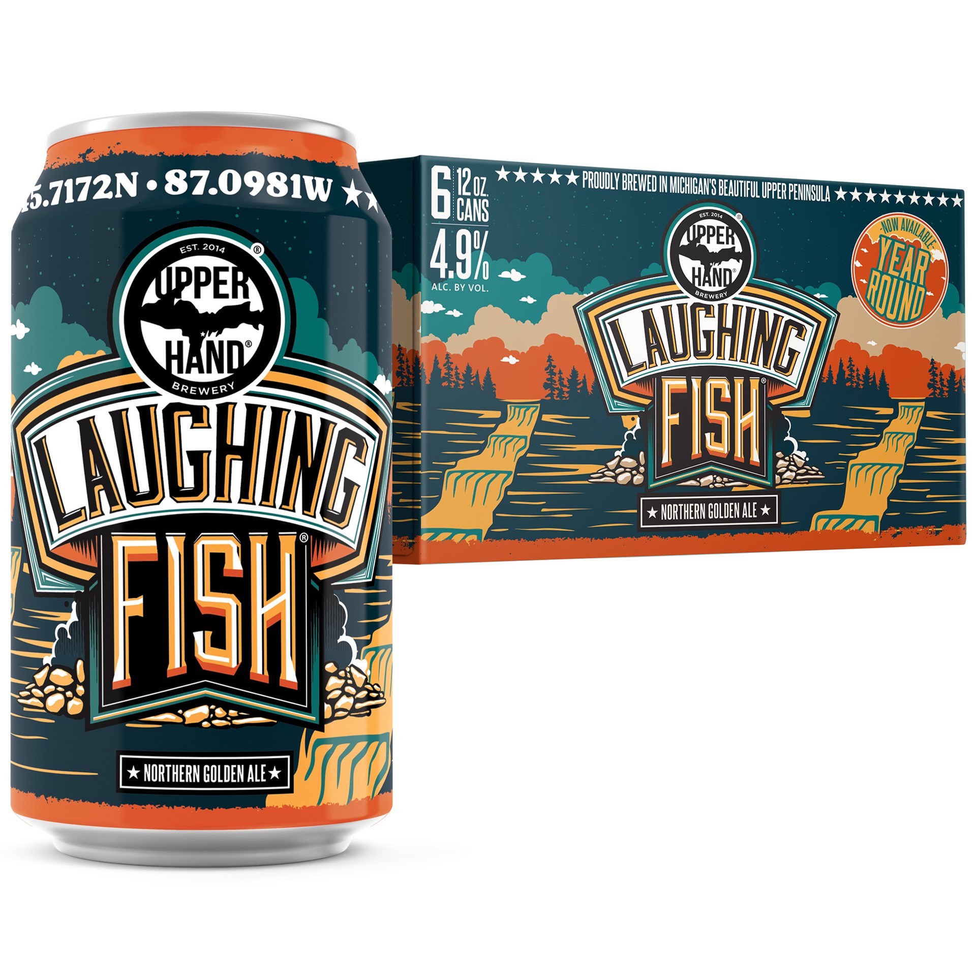 slide 2 of 4, Upper Hand Laughing Fish Golden Ale Beer, 6 Pack, 12 fl oz Cans, 6 ct