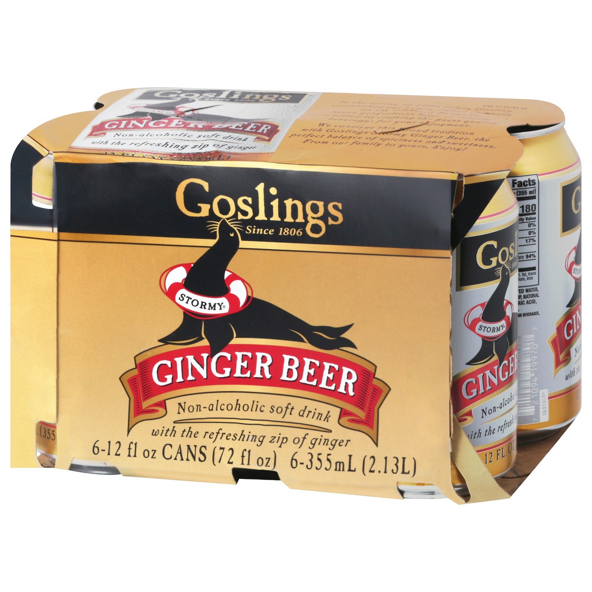 slide 7 of 9, Gosling's Stormy Ginger Beer - 6 ct, 6 ct; 12 oz